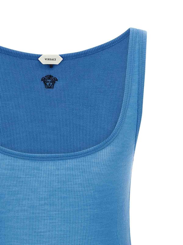 The Best Shops VERSACE: Tops y camisetas sin mangas - Top - Azul Claro