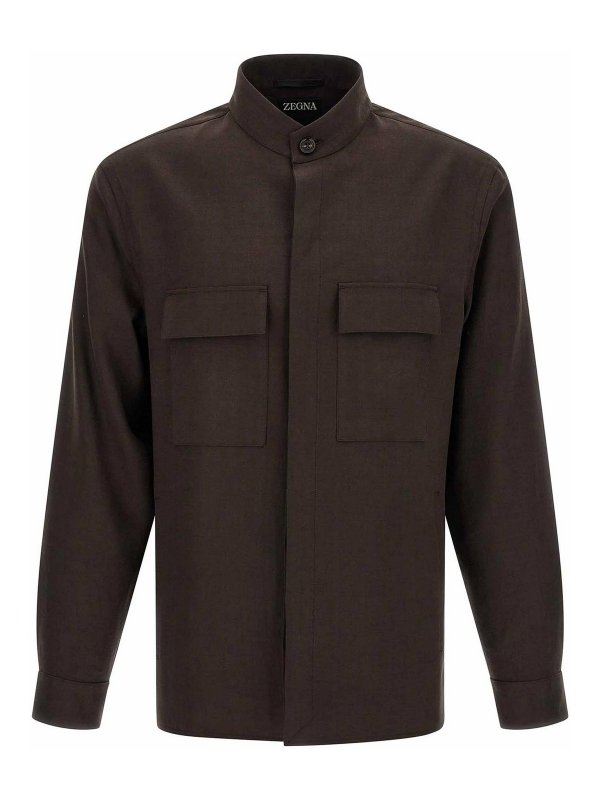 ZEGNA: Blusas - Blusa - Marrón