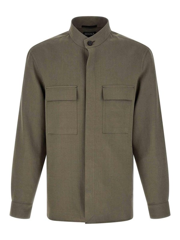 ZEGNA: Blusas - Blusa - Gris