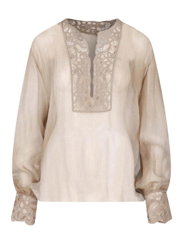 ERMANNO SCERVINO: Hemden - Hemd - Beige