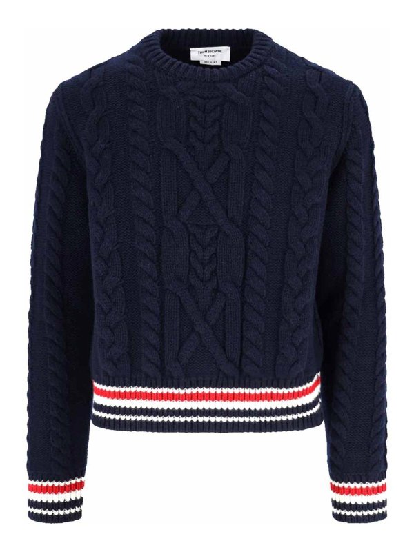 THOM BROWNE: crew necks - Virgin wool sweater
