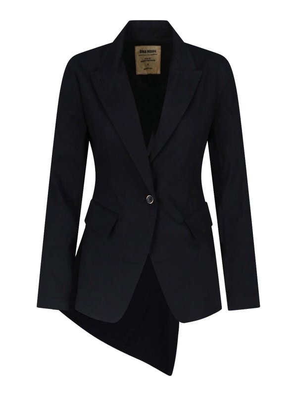 UMA WANG: blazers - Asymmetric single-breasted blazer