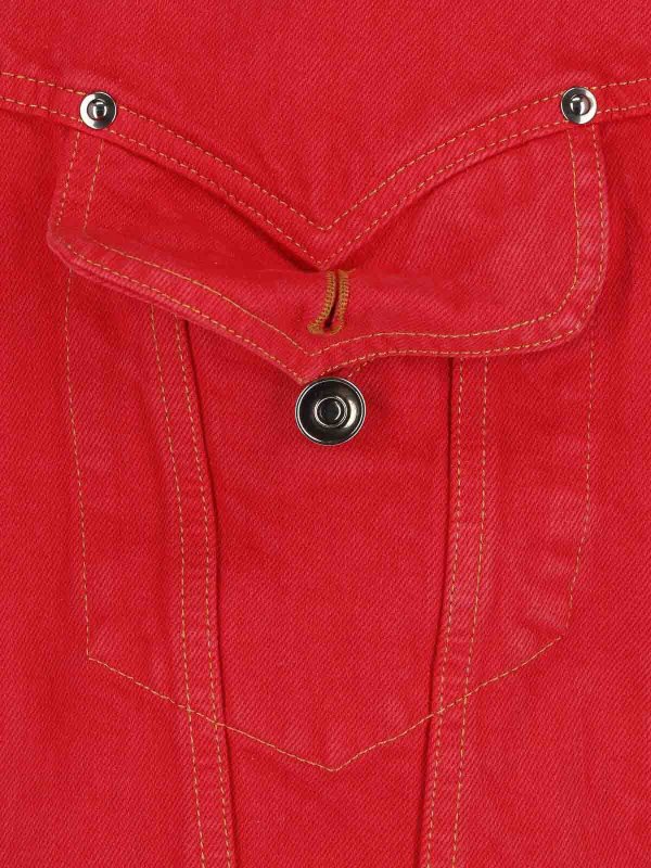デニムジャケット - 赤 shop online: VERSACE