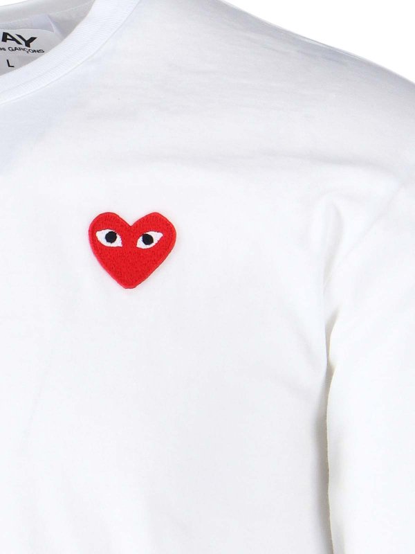 The Best Shops Comme des Garçons Play: Strickpullover mit Rundhalsausschnitt - Rundhalspullover - Weiß