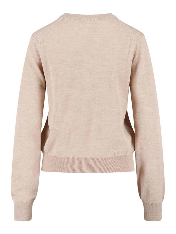 MAISON KITSUNÉ: Suéteres con cuello pico online - Suéter Cuello Redondo - Beis