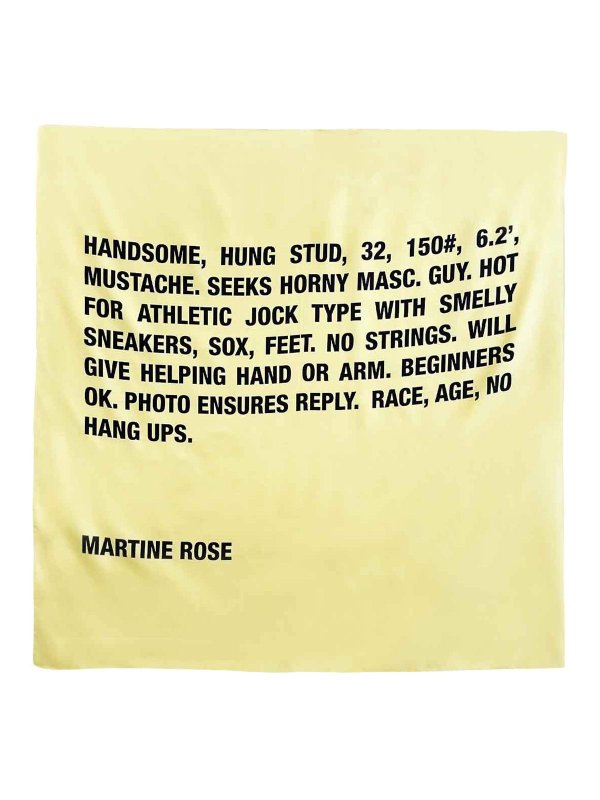 MARTINE ROSE: Stoles & Shawls online - Logo scarf
