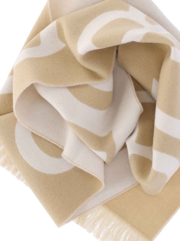 BURBERRY: scarves online - Reversible b shield scarf