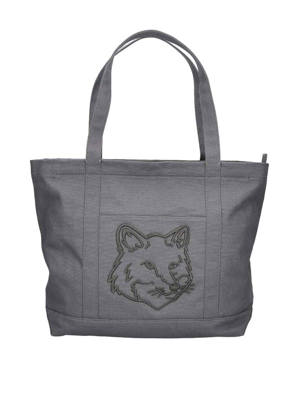MAISON KITSUNÉ: Handtaschen - Shopper - Grau