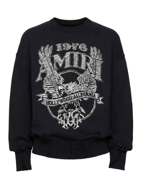 AMIRI: Pull col rond - Pull Col Rond - Noir