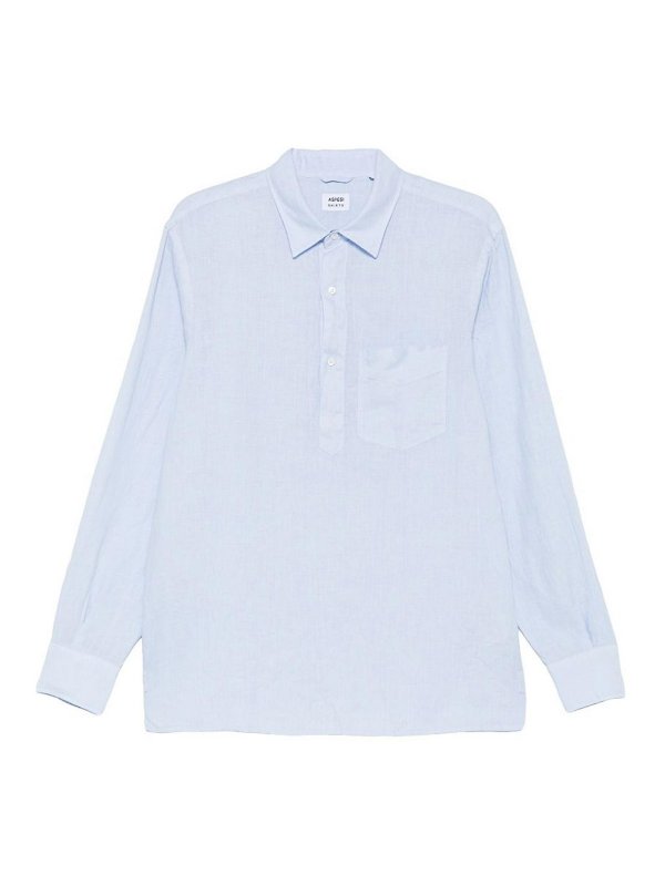 ASPESI: shirts - Half-button long-sleeved shirt