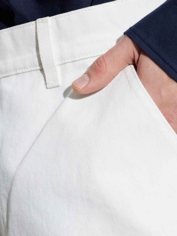 Balmain: Trousers Shorts online - Denim shorts with application