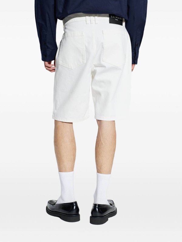 The Best Shops Balmain: Trousers Shorts - Denim shorts with application
