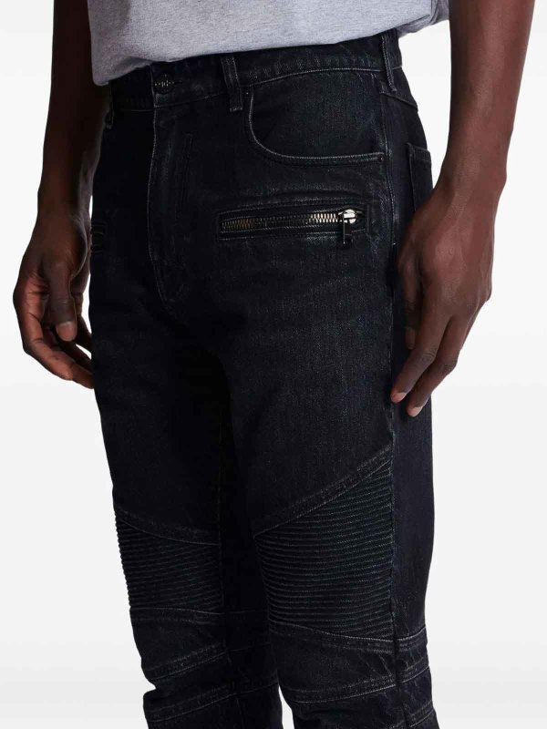 The Best Shops Balmain: jeans dritti, a sigaretta - Jeans biker con cerniera