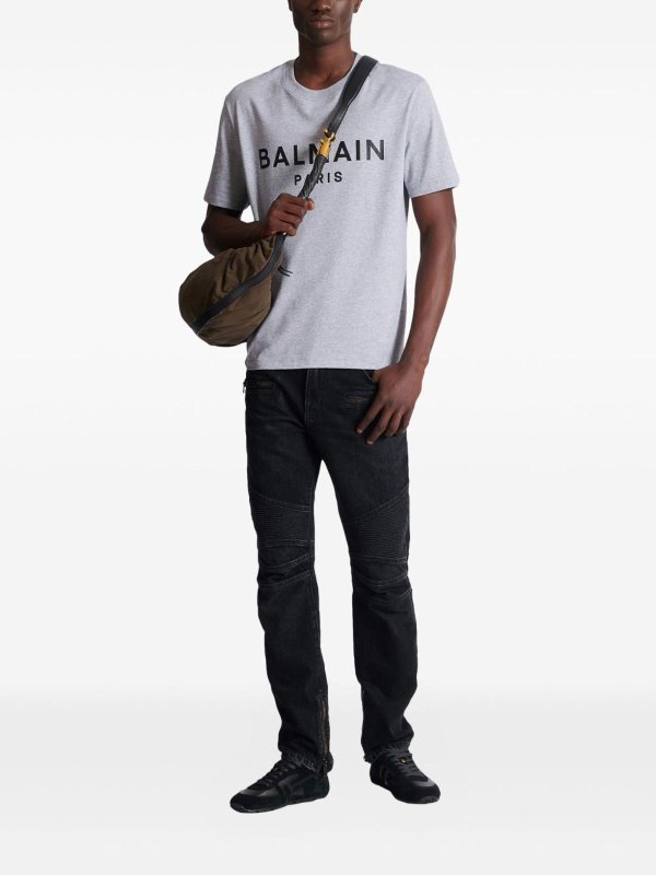 Balmain buy online Jeans biker con cerniera