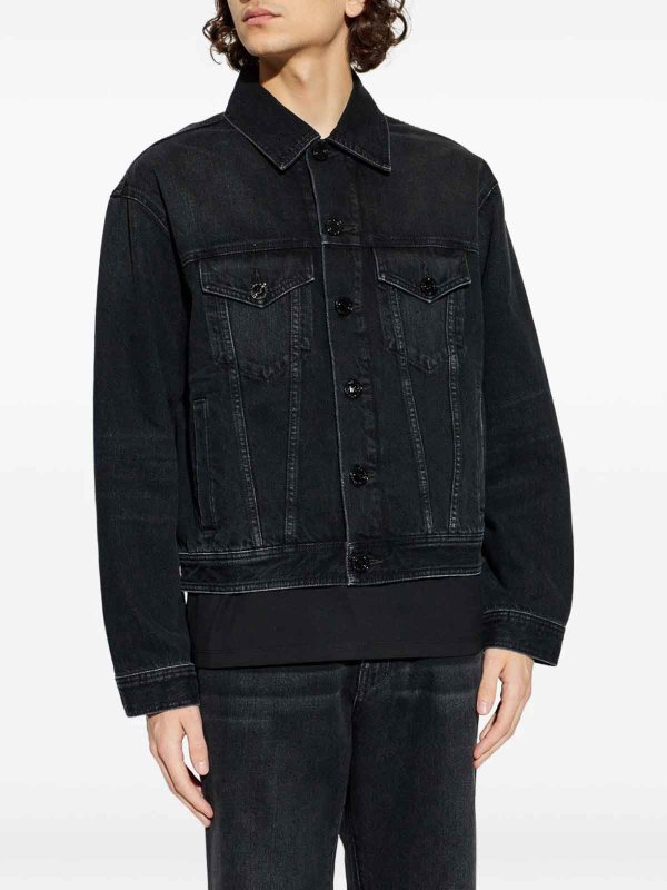 Balmain: デニムジャケット online - デニムジャケット - 黒