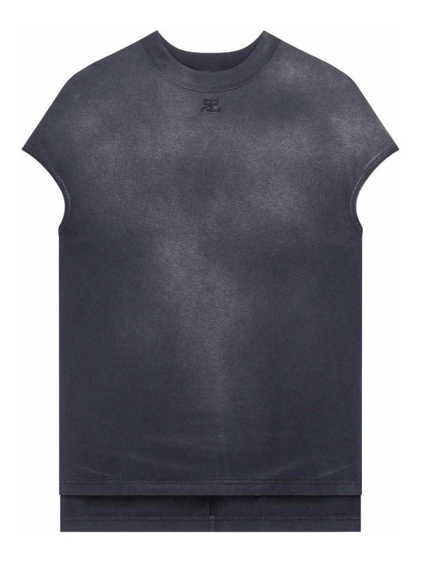 Courreges: Camisetas - Camiseta - Negro