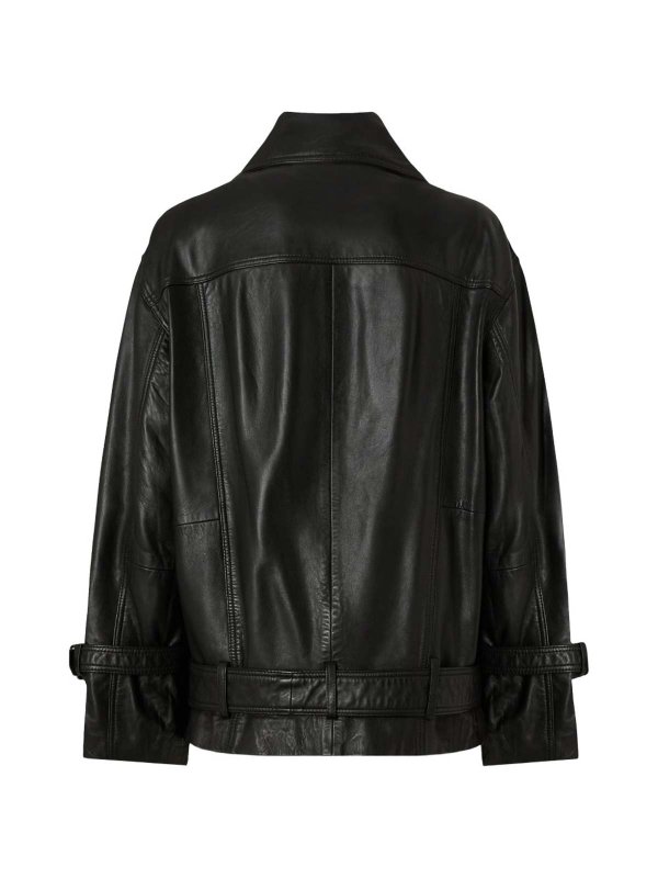 Pinko: leather jacket online - Leather biker jacket
