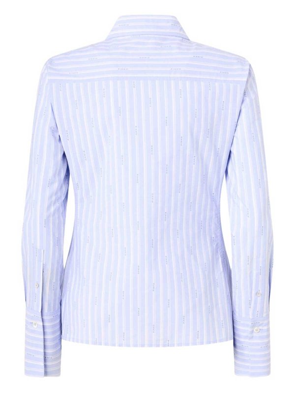 Pinko: camicie online - Camicia in cotone rigato con logo
