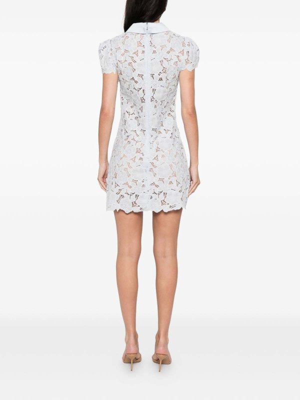 Self Portrait: Robe longueur genou online - Robe Au Genou - Bleu Clair
