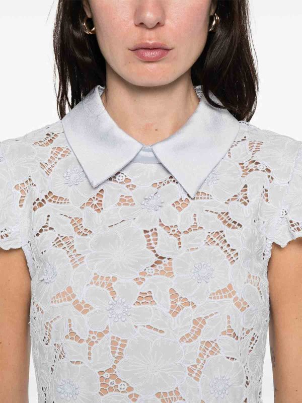 Robe Au Genou - Bleu Clair shop online: Self Portrait