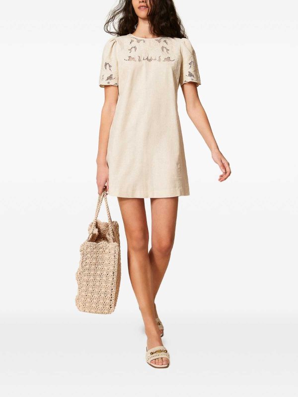 TWINSET: Robes courtes online - Robe Courte - Beige Clair