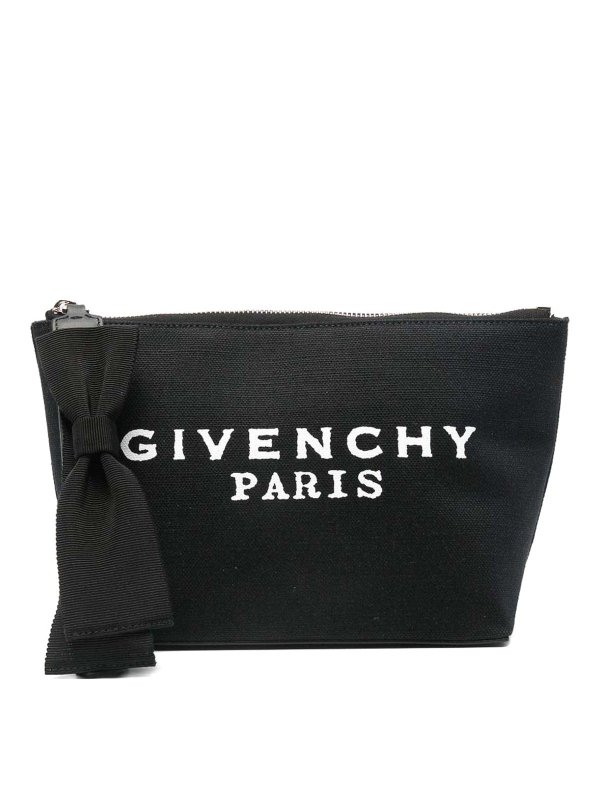GIVENCHY: clutches - Small pouch in canvas with bow