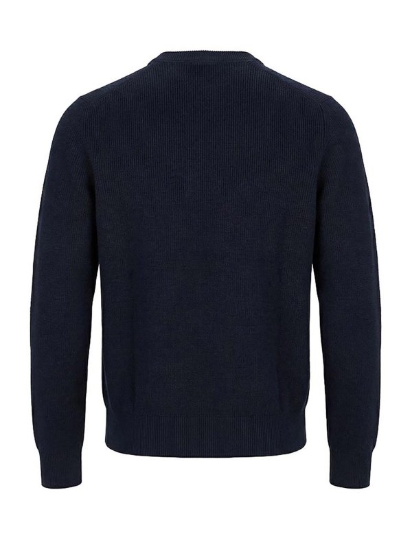 Hugo Boss: Strickpullover mit Rundhalsausschnitt online - Rundhalspullover - Blau