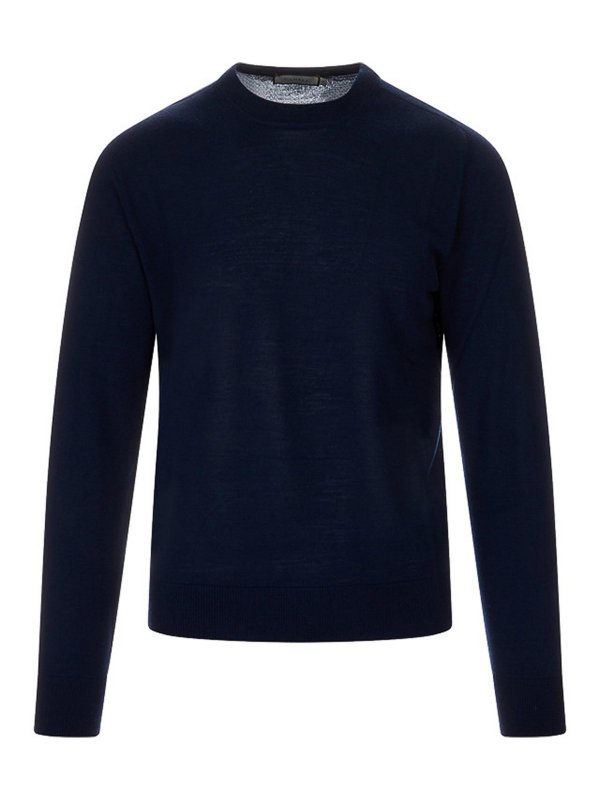 CANALI: Suéteres con cuello pico - Suéter Cuello Redondo - Azul