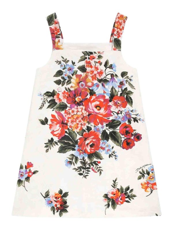 Dolce & Gabbana Jr: ニーレングスドレス online - 膝丈ドレス - マルチカラー