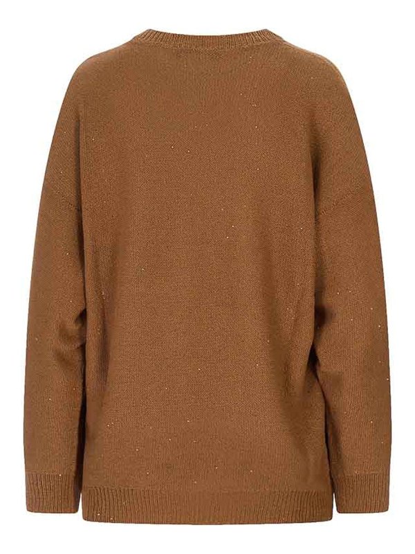 FABIANA FILIPPI: Strickpullover mit Rundhalsausschnitt online - Rundhalspullover - Braun