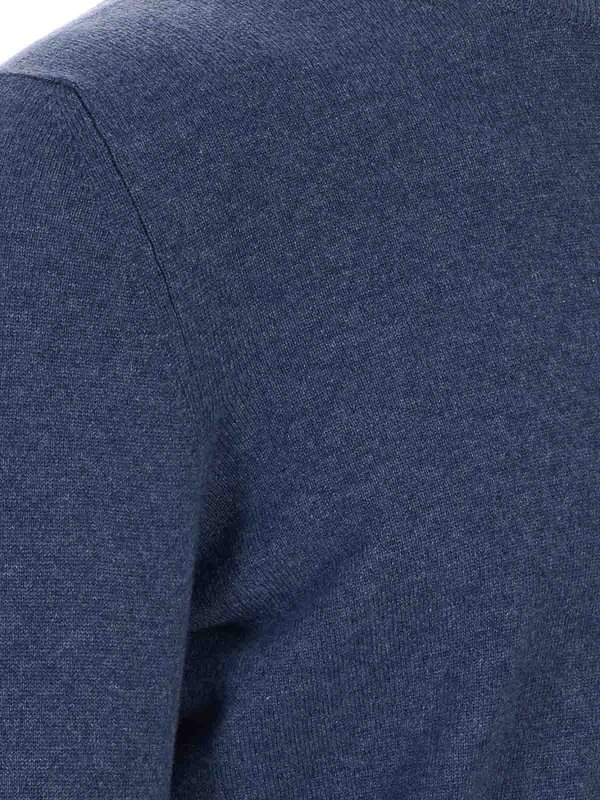 The Best Shops FEDELI: Strickpullover mit Rundhalsausschnitt - Rundhalspullover - Blau