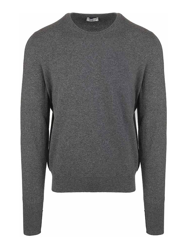 FEDELI: Suéteres con cuello pico - Suéter Cuello Redondo - Gris