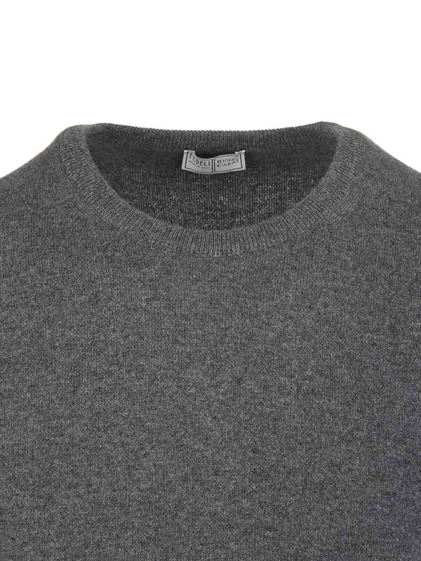 The Best Shops FEDELI: Suéteres con cuello pico - Suéter Cuello Redondo - Gris