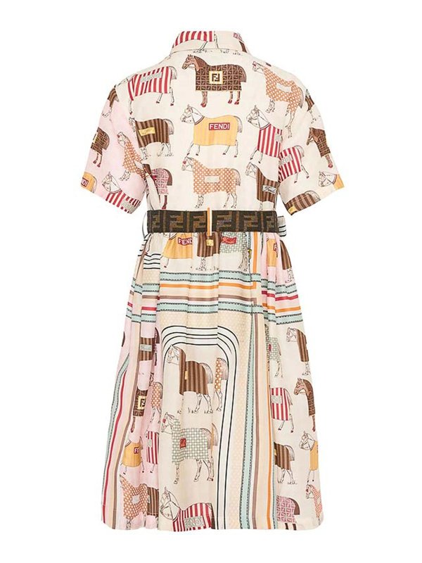 Fendi Jr: ニーレングスドレス online - 膝丈ドレス - マルチカラー
