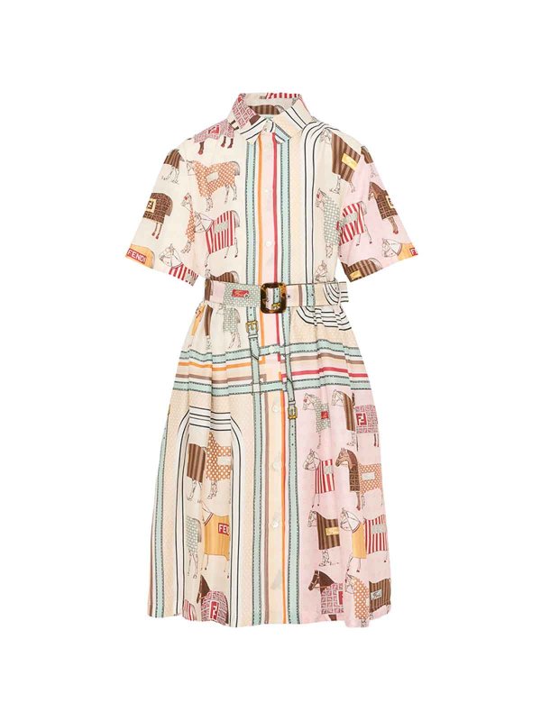 The Best Shops Fendi Jr: ニーレングスドレス - 膝丈ドレス - マルチカラー