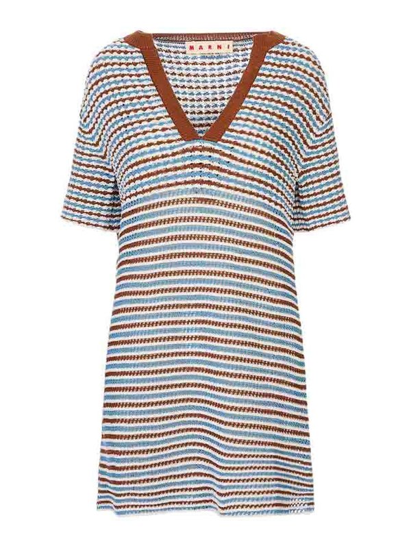 Marni: Knielange Kleider - Knielanges Kleid - Braun