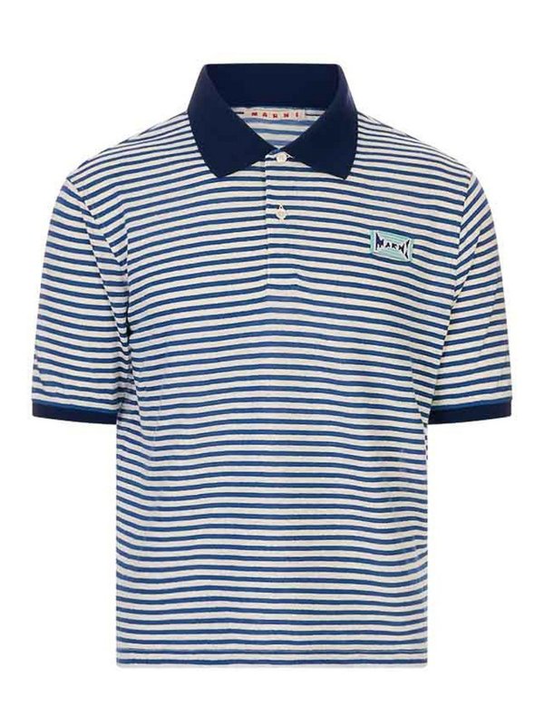 Marni: Poloshirts - Poloshirt - Blau