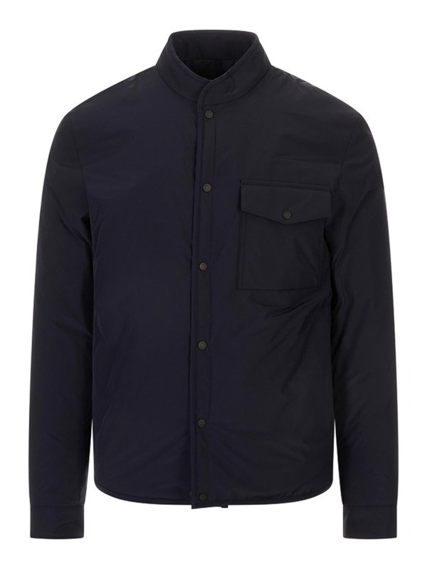 MONCLER: Kurze Daunenjacken - Daunenjacke - Blau