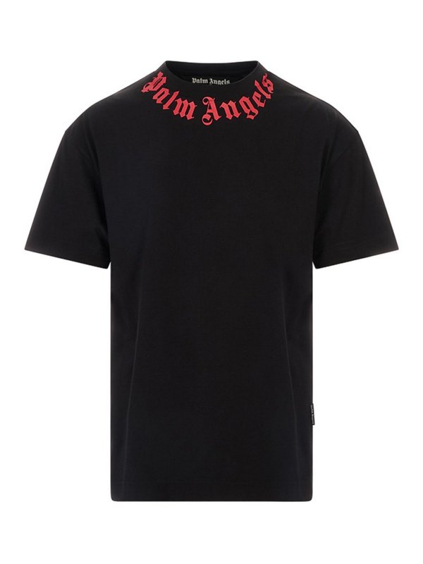 Palm Angels: t-shirts - Neck Logo Regular Tee
