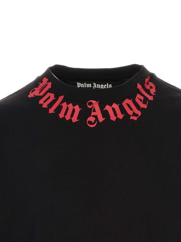 The Best Shops Palm Angels: t-shirts - Neck Logo Regular Tee