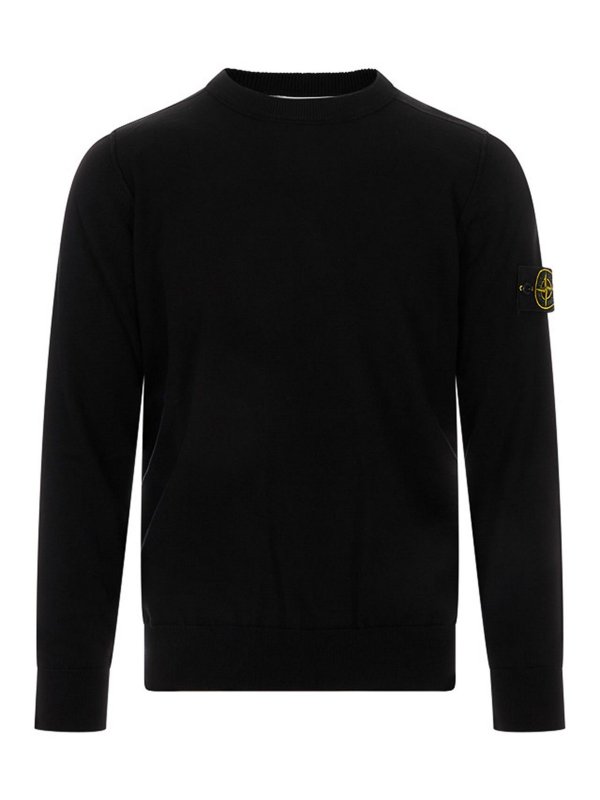STONE ISLAND: Pull col rond - Pull Col Rond - Noir