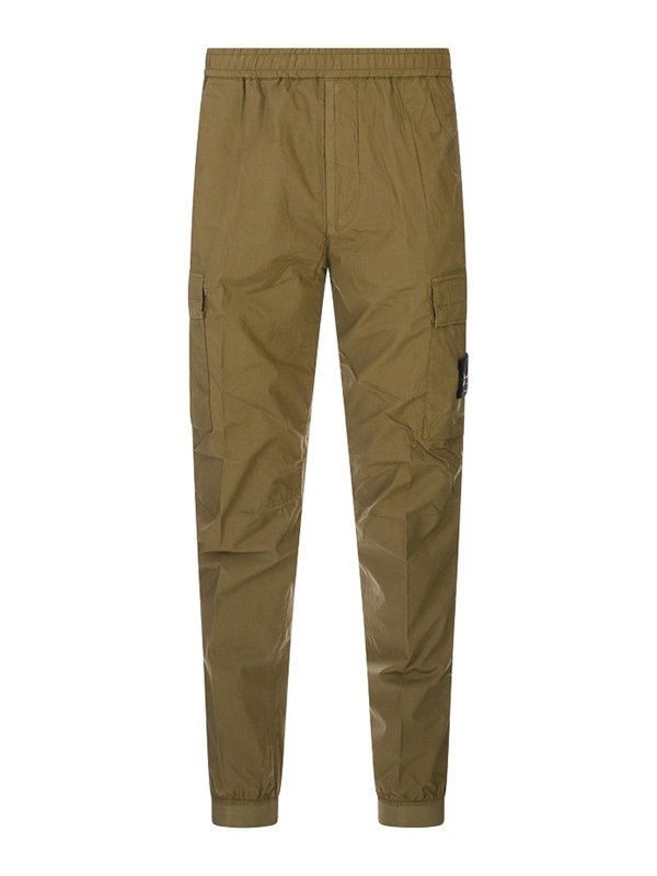 STONE ISLAND: Casual Hosen - Casual Hose - Grün