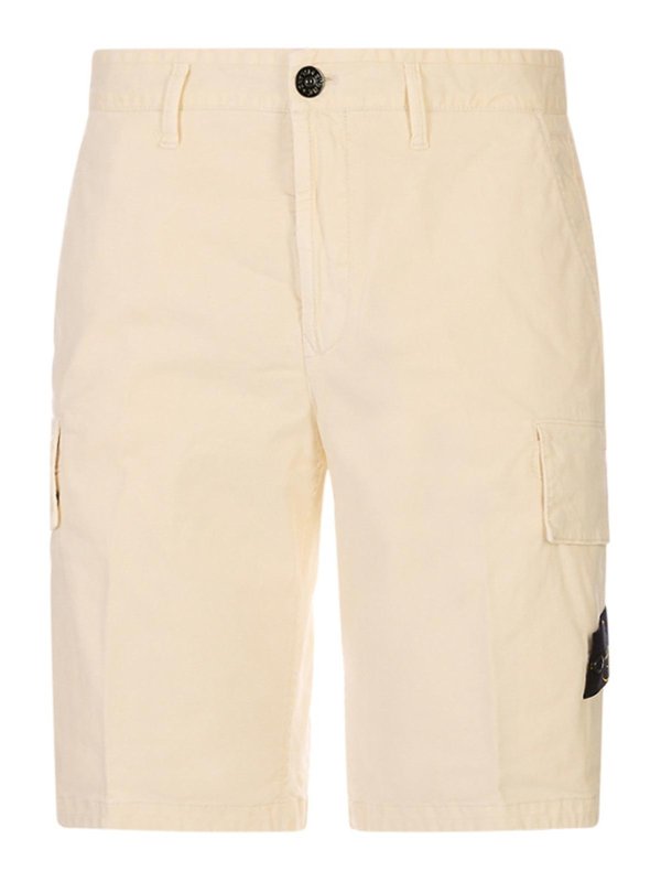 STONE ISLAND: Shorts - Short - Blanc