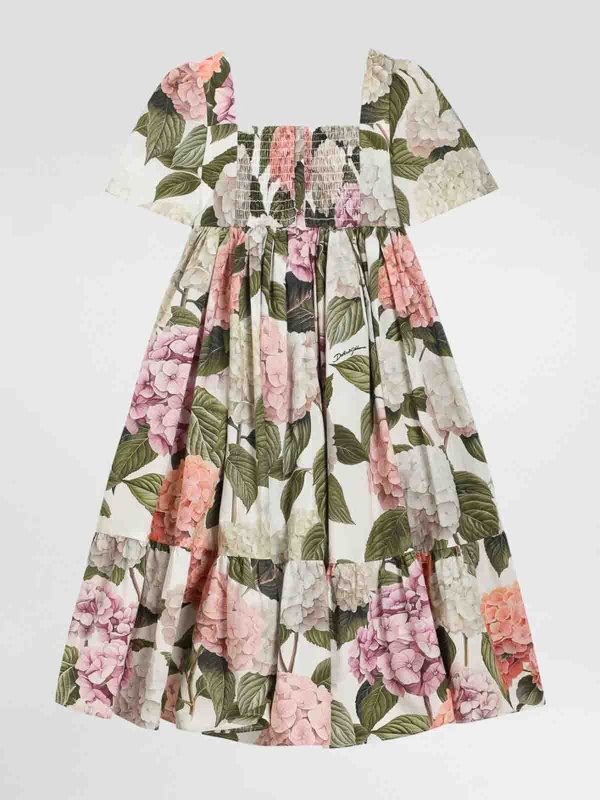 Dolce & Gabbana Jr: Knielange Kleider online - Knielanges Kleid - Weiß
