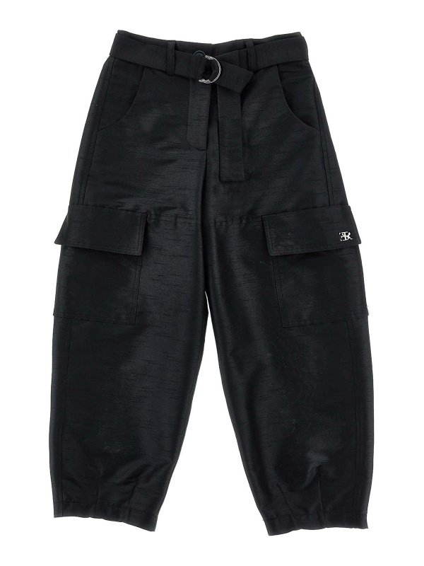 ERMANNO SCERVINO: カジュアルトラウザー - カジュアルパンツ - 黒
