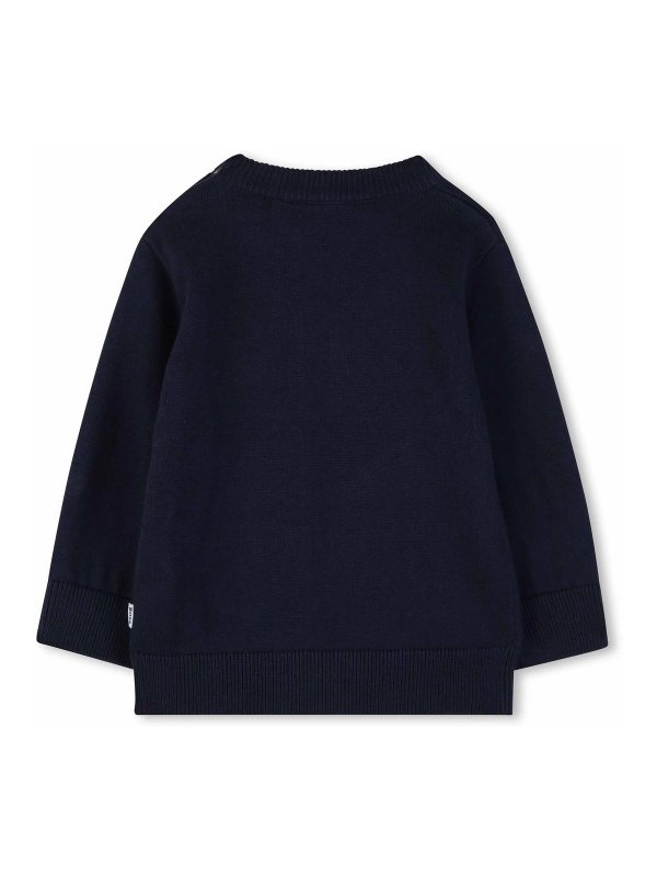 Hugo Boss: Strickpullover mit Rundhalsausschnitt online - Rundhalspullover - Blau
