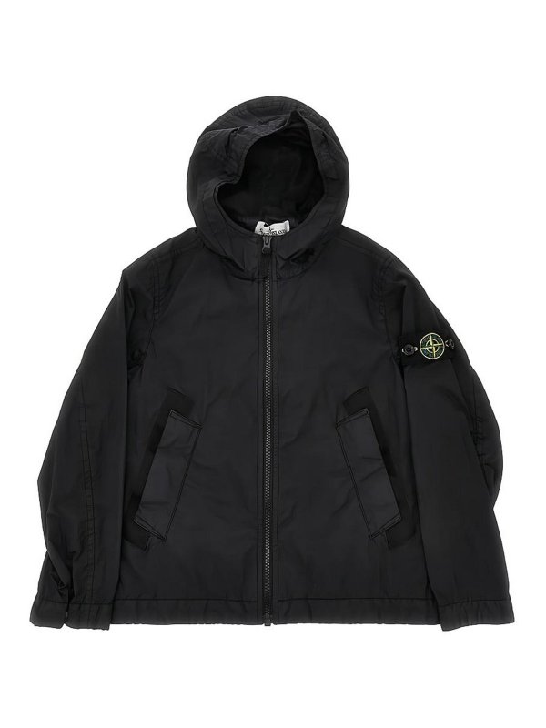 Stone Island Junior: カジュアルジャケット - カジュアルジャケット - 黒