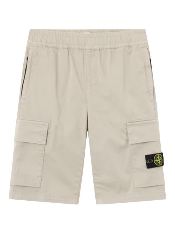 Stone Island Junior: トラウザーショーツ - ショートパンツ - グレー