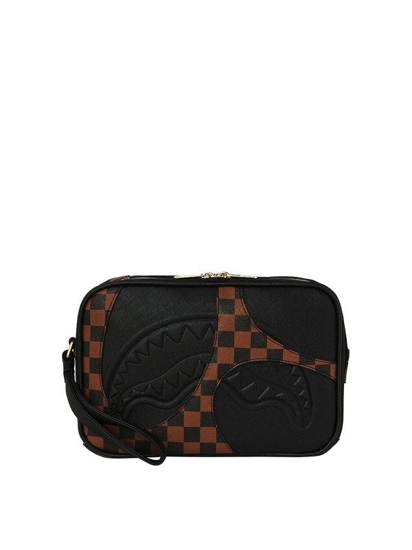 SPRAYGROUND: clutches - Jetstream Brown Toiletry Bag