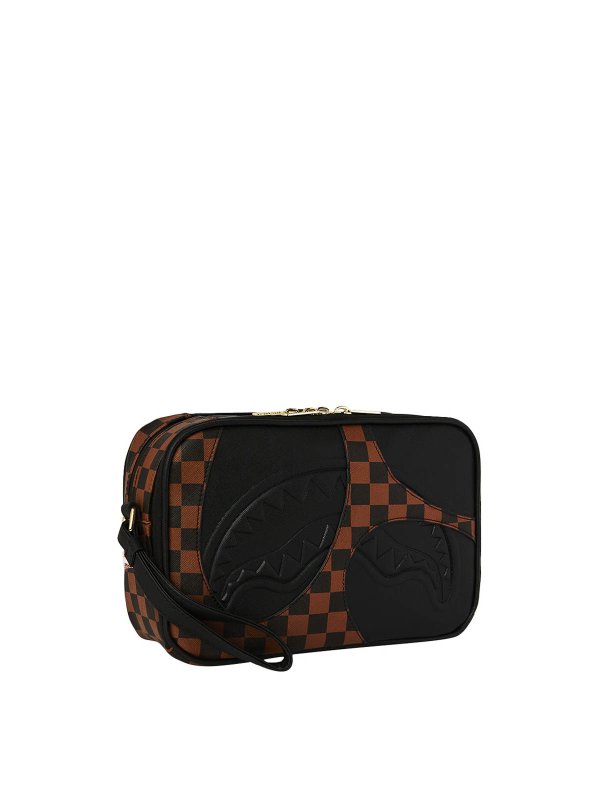 SPRAYGROUND: clutches online - Jetstream Brown Toiletry Bag